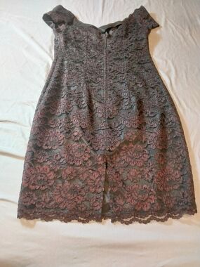 Vintage 90s Expo Nite Lace Cocktail Dress Off-the-Shoulder Whimsigoth Size 12 #2